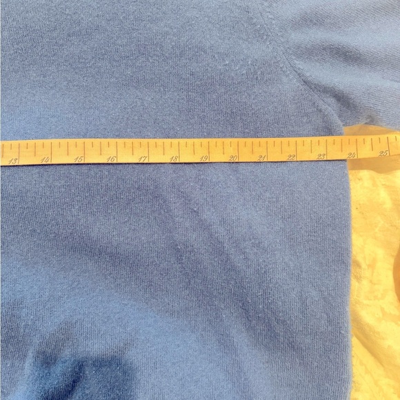 Saks Fifth Avenue Sweater Mens XL Blue 100% Cashmere V-Neck Pullover - Picture 4 of 6